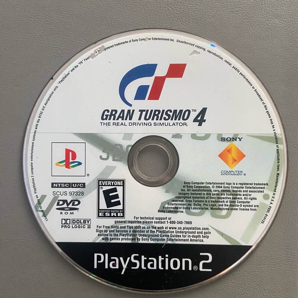 ☾.݁ᛪ༙ 3/$20 🕹️🎮 Gran Turismo 4 For PS2 - Loose game - Minor Scratches on front